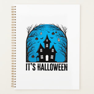 Grusel-Haus-Mond Vintage-Stich Halloween Des Planer