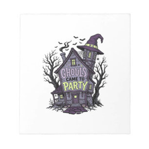 Grusel-Haus-Shirt Süß Gruselige Party Halloween De Notizblock