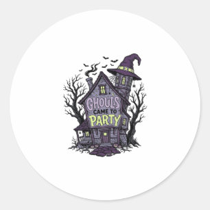 Grusel-Haus-Shirt Süß Gruselige Party Halloween De Runder Aufkleber