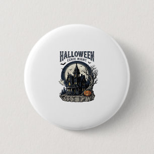 Grusel-Haus-Shirt Vintage-Gravur Gruselige Saison Button