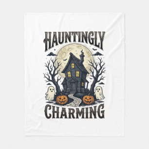 Grusel-Haus-Shirt Vintage-Halloween-Cottage-Desi Fleecedecke