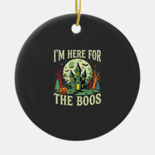 Grusel-Haus und Kürbis-Schrecken zu Halloween Keramik Ornament