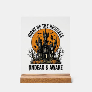 Grusel-Haus unruhige Tote Halloween-Kunst_ Acrylschild