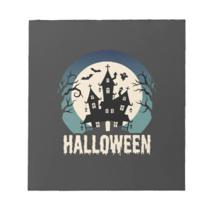 Grusel-Haus-Vektor unter Mondlicht zu Halloween Notizblock