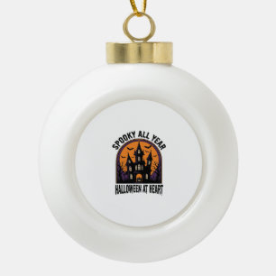 Grusel-Haus Vintage-Stich Halloween Gruselige Kuns Keramik Kugel-Ornament