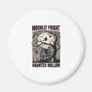 Grusel-Haus Vintage-Stich Mond-Shi Halloween Magnet
