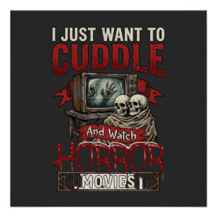 Grusel-Horrorfilme Halloween Schädel Retro Tv Mon Poster
