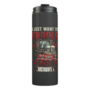 Grusel-Horrorfilme Halloween Schädel Retro Tv Mon Thermosbecher
