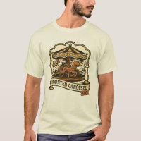 Grusel Karussell T-Shirt, Spuk Jahrmarkt Oberteil