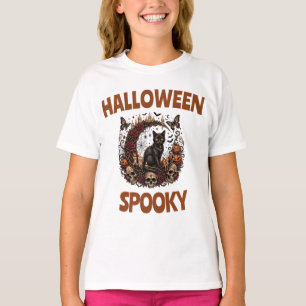 Grusel Katzen-Geist Halloween T-Shirt mit individu