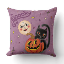 Grusel-Kürbis-Kätzchen-Mond - Helllila