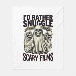 Grusel Kuschel-Shirt Lustiger Totenkopf-Geist Film Fleecedecke