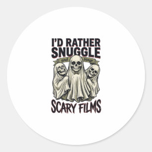 Grusel Kuschel-Shirt Lustiger Totenkopf-Geist Film Runder Aufkleber