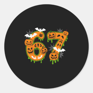 Grusel Nummer 67 an Halloween für jeden Runder Aufkleber