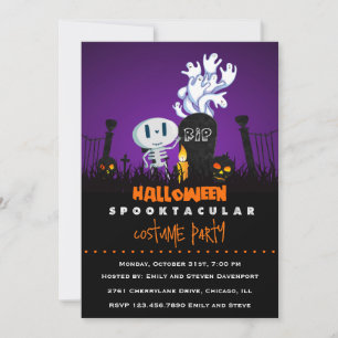 Grusel-Party zum Halloween-Fest auf dem Friedhof E Einladung