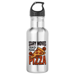 Grusel-Pizza-Shirt für Fans von Gruselfilm-Abenden Edelstahlflasche