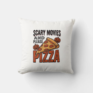 Grusel-Pizza-Shirt für Fans von Gruselfilm-Abenden Kissen