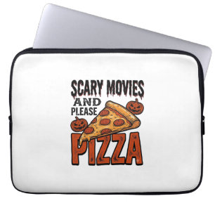 Grusel-Pizza-Shirt für Fans von Gruselfilm-Abenden Laptopschutzhülle