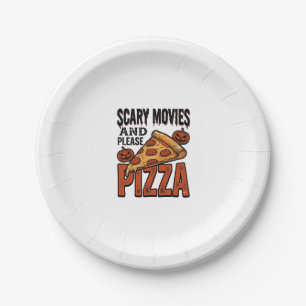 Grusel-Pizza-Shirt für Fans von Gruselfilm-Abenden Pappteller