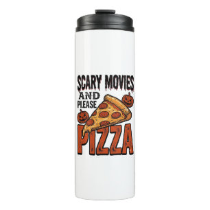 Grusel-Pizza-Shirt für Fans von Gruselfilm-Abenden Thermosbecher