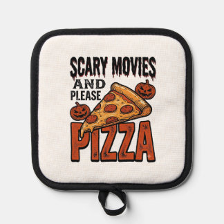 Grusel-Pizza-Shirt für Fans von Gruselfilm-Abenden Topflappen