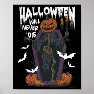 Grusel-Retro-Gruseliges Halloween wird nie sterben Poster