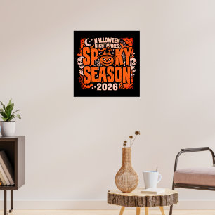 Grusel-Saison-Crew-Halloween-Wandkunst Retro-Geist Poster