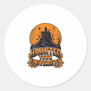 Grusel-Shirt der Haunted Town University zum Hallo Runder Aufkleber