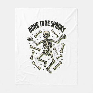 Grusel-Shirt mit Skelett Vintage Halloween Knochen Fleecedecke