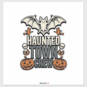 Grusel-Shirt Retro Halloween-Fledermaus-Kürbis Aufkleber