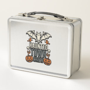 Grusel-Shirt Retro Halloween-Fledermaus-Kürbis Metall Brotdose