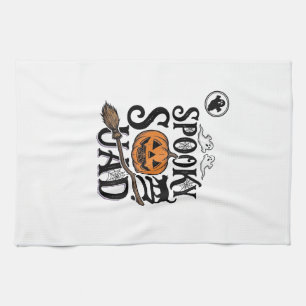 Grusel-Shirt Vintage-Halloween-Gruppendesign_ Geschirrtuch