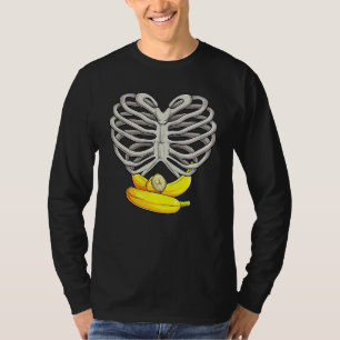 Grusel Skelett Frauen Halloween Schädel Rippenkäfi T-Shirt