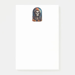 Grusel Skelett & Kürbisse Halloween Post-it Klebezettel