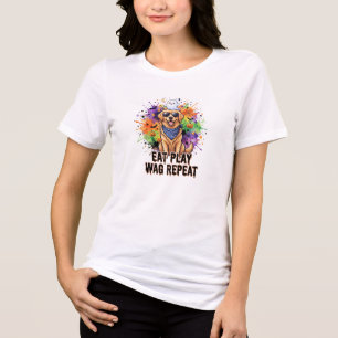 Grusel Süß Halloween Golden Retriever T-Shirt  Tri-Blend Shirt