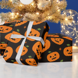 Grusel Süßer Kürbis Halloween Muster Geschenkpapier