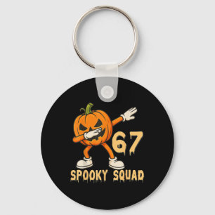 Grusel-Trupp-Kürbis 67 Halloween-Meme 6 7 Zahlen Schlüsselanhänger
