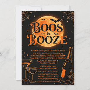 Grusel und Schnaps Erwachsenen-Halloween-Party Einladung