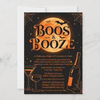 Grusel und Schnaps Erwachsenen-Halloween-Party Einladung