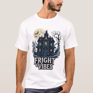 Grusel-Vibes Halloween Spukhaus Vollmond Fledermäu T-Shirt