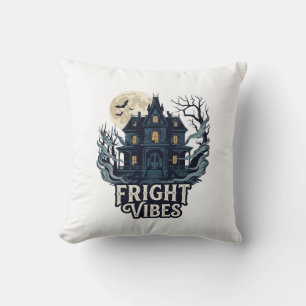 Grusel-Vibes Haloween Spukhaus Vollmond Fledermäus Kissen