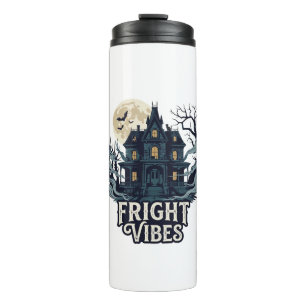 Grusel-Vibes Haloween Spukhaus Vollmond Fledermäus Thermosbecher