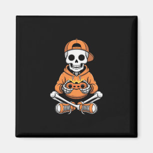 Grusel-Videospiel-Halloween-Gaming-Gamer-Skelett Magnet