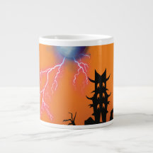 Gruselburg-Silhouette-Kaffeetasse - Dunkle Ästheti
