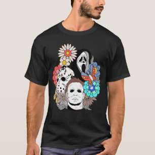 Gruselgesichtsmaske Lustiger Halloween-Blumen-Tric T-Shirt