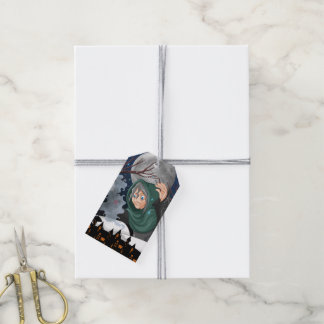 Gruselhexe & Spukhaus Halloween🌙 Geschenkanhänger