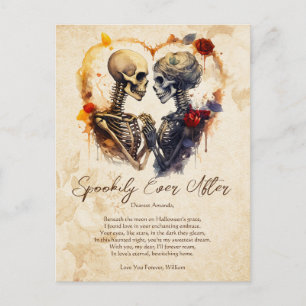 Gruselig für immer danach Liebe Vintage Romantik H Postkarte