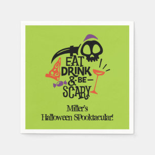 Gruselig grüne Halloween-Party: Essen, Trinken und Serviette