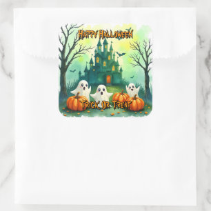 Gruselig süße beliebte Halloween-Kollektion Quadratischer Aufkleber