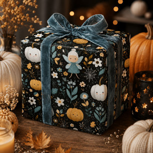 Gruselig süße Halloween-Fee mit pastellfarbenen Kü Geschenkpapier